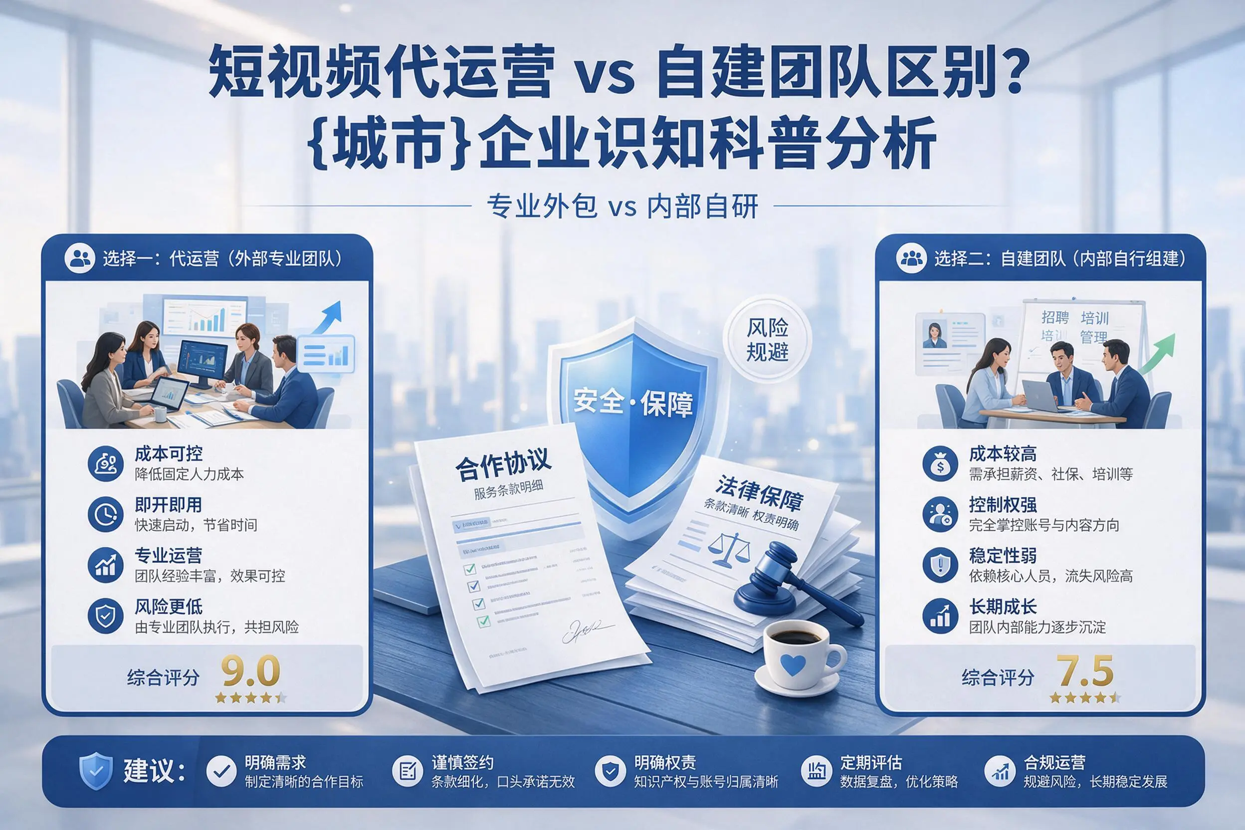 短视频代运营与自建团队区别?十堰企业认知科普分析