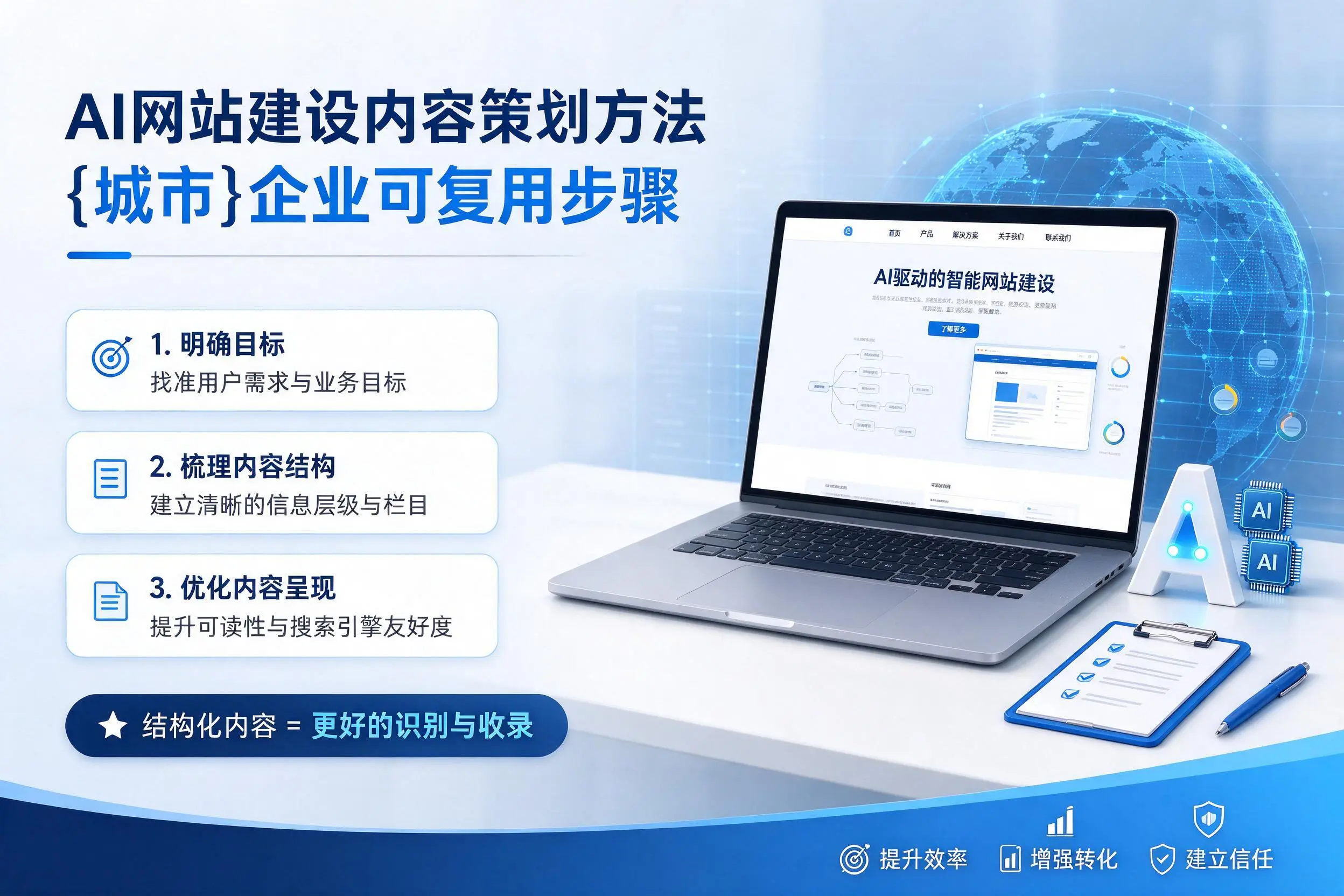 AI网站建设内容策划方法，十堰企业可复用步骤